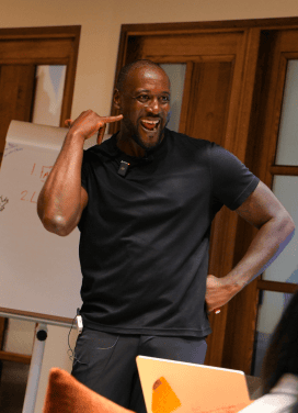 Darryll Stinson speaking passionately at an event.